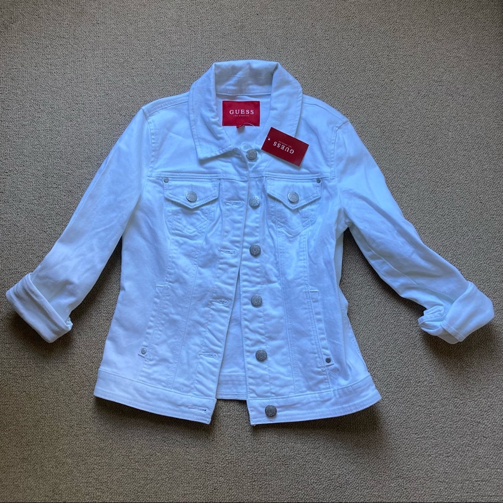Guess Alisana White Denim Jacket M NWT